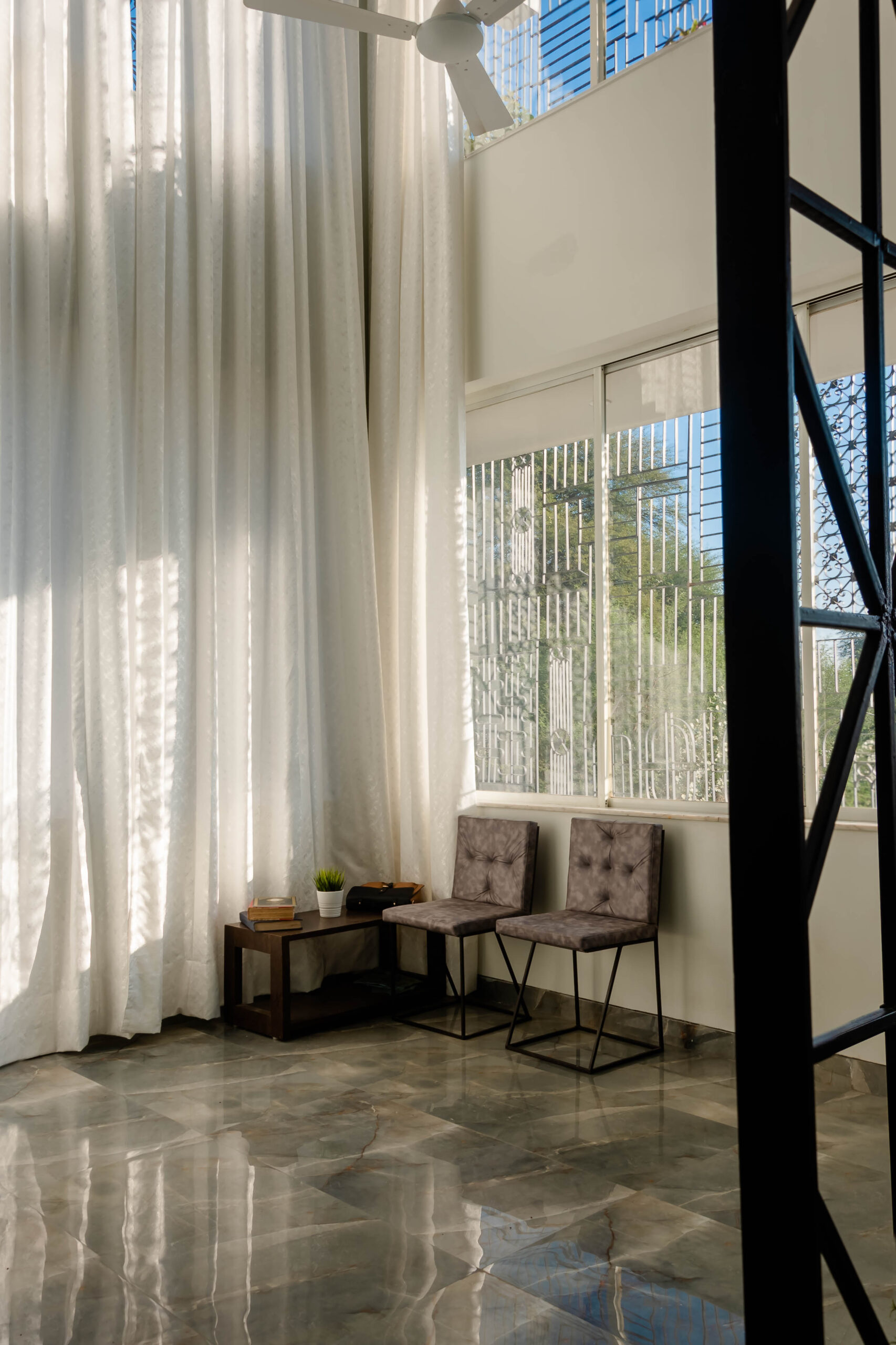 Well Lit Living Room with Shadows